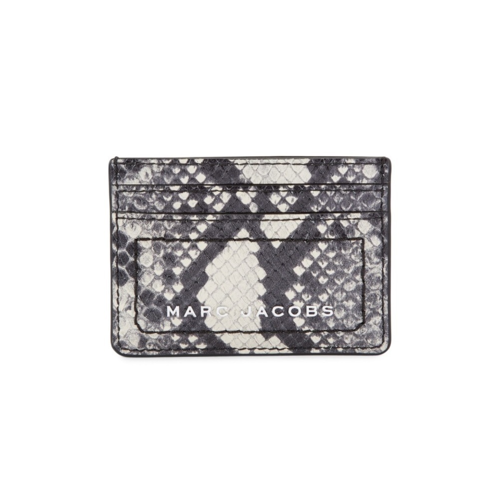 Marc Jacobs Snakeskin Embossed Leather Card Holder Wallet